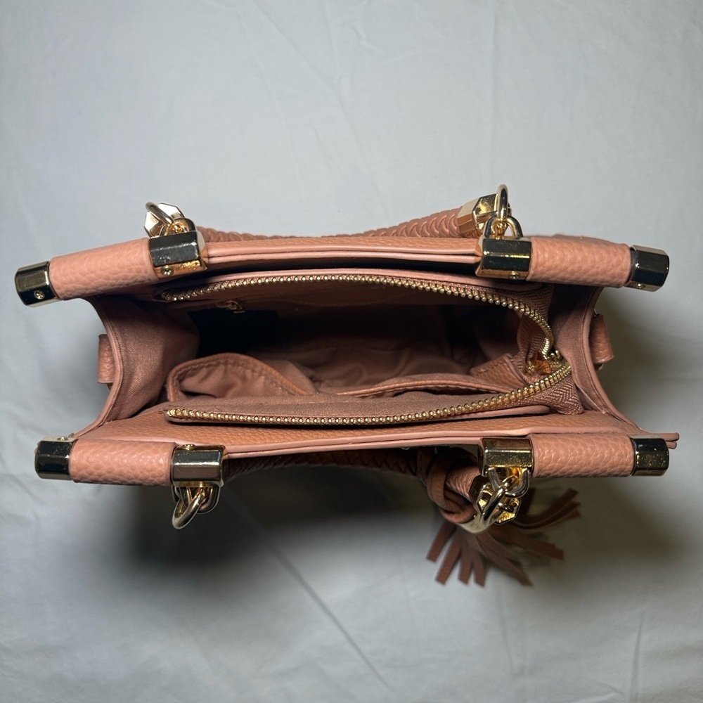 Bebe Los Angeles Dusty Rose Natalie Satchel HandBag Small EUC - Picture 6 of 16